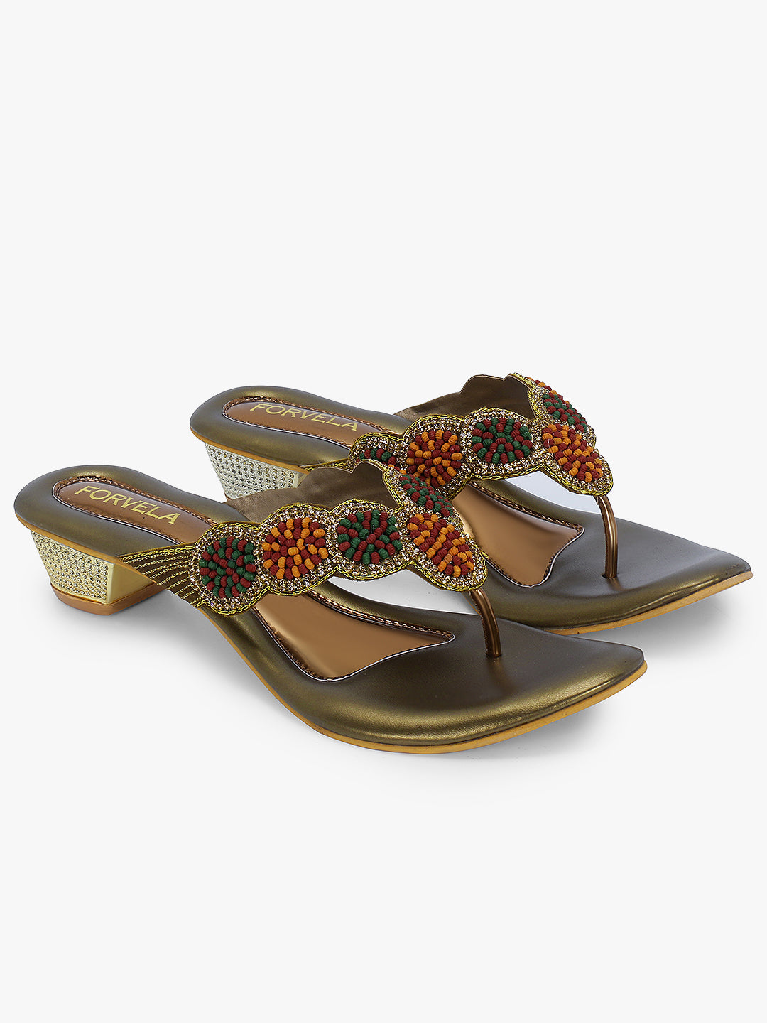 FORVELA Navratan Women Ethnic Heel Sandal