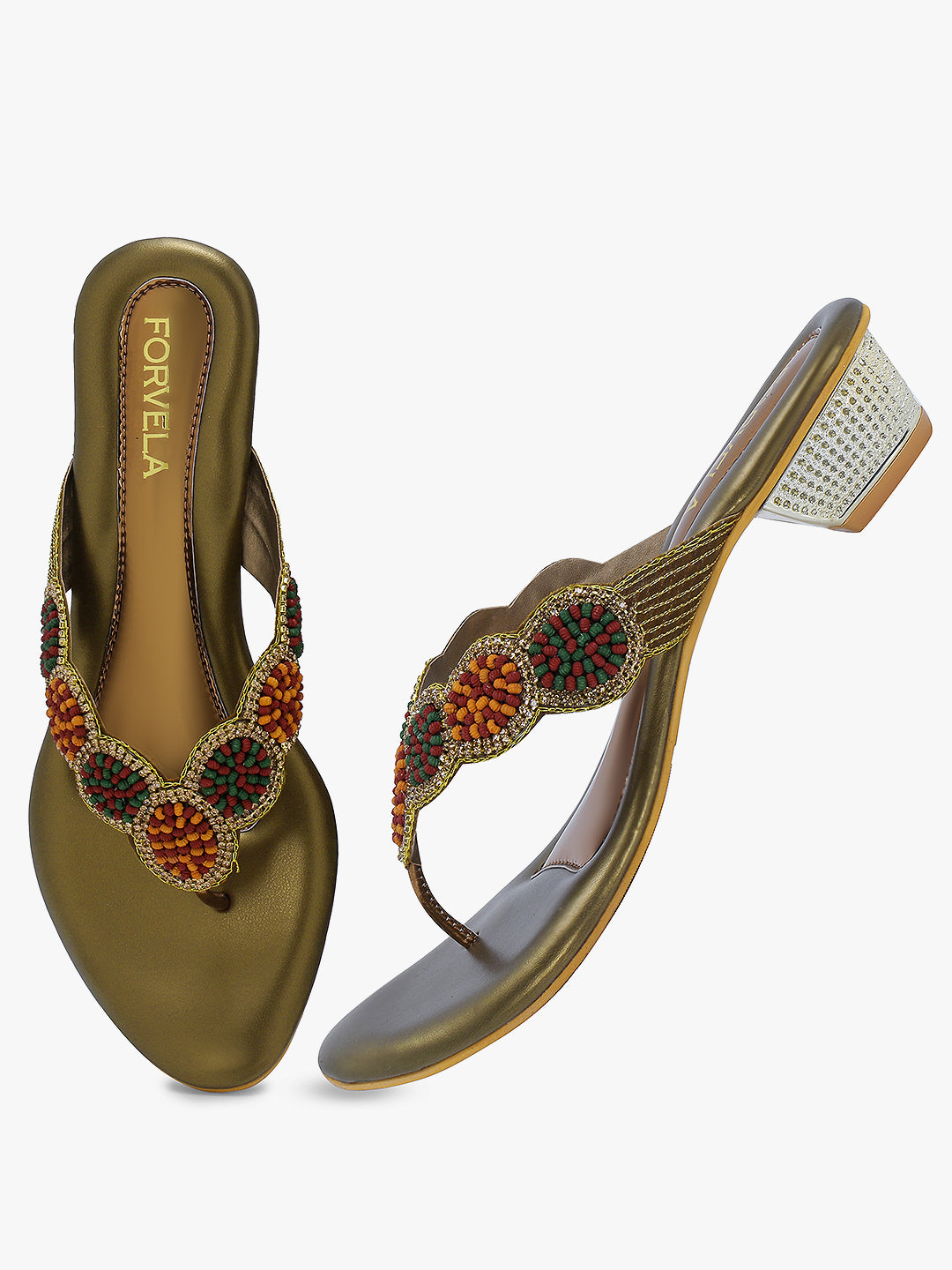 FORVELA Navratan Women Ethnic Heel Sandal